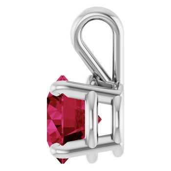 1 Carat Lab-Grown Ruby Solitaire Pendant in 14K White Gold 3