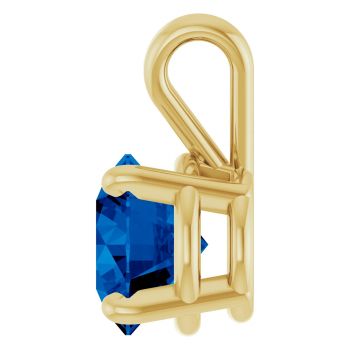 1 Carat Lab-Grown Sapphire Solitaire Pendant in 14K Gold 3