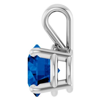 1 Carat Lab-Grown Sapphire Solitaire Pendant in Platinum 3