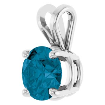 1 Carat London Blue Topaz Solitaire Pendant in Platinum 2