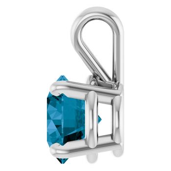 1 Carat London Blue Topaz Solitaire Pendant in Platinum 3