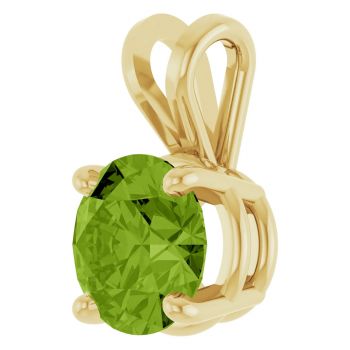 1 Carat Peridot Solitaire Pendant in 14K Gold 2