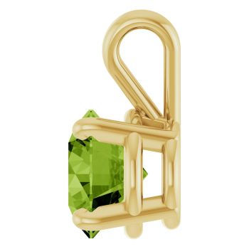 1 Carat Peridot Solitaire Pendant in 14K Gold 3