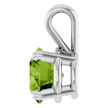 1 Carat Peridot Solitaire Pendant in 14K White Gold 3