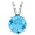 1 Carat Swiss Blue Topaz Solitaire Pendant in 14K White Gold