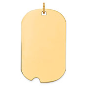 14K Gold Engravable Dog Tag Necklace