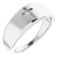 14K White Gold Pierced Cross Ring for Women