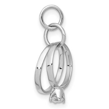 14K White Gold Wedding Rings Charm Pendant with CZ 2