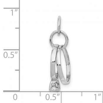 14K White Gold Wedding Rings Charm Pendant with CZ 3
