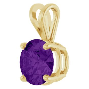 2 Carat Amethyst Solitaire Pendant in 14K Gold 2