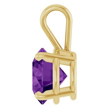 2 Carat Amethyst Solitaire Pendant in 14K Gold 3