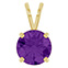 2 Carat Amethyst Solitaire Pendant in 14K Gold