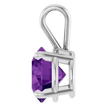 14K White Gold 2 Carat Amethyst Basket Solitaire Pendant 3