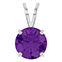 2 Carat Purple Amethyst Solitaire Pendant in Platinum