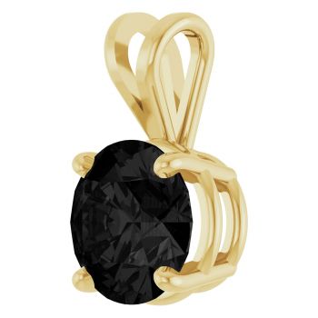 2 Carat Black Diamond Solitaire Pendant in 14K Gold 2