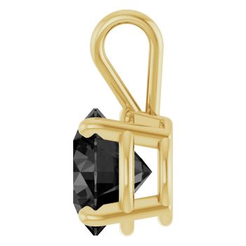 2 Carat Black Diamond Solitaire Pendant in 14K Gold 3
