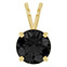 2 Carat Black Diamond Solitaire Pendant in 14K Gold