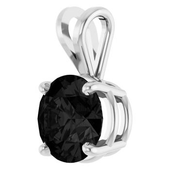 Platinum 2 Carat Black Diamond Basket Solitaire Pendant 2