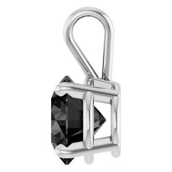 Platinum 2 Carat Black Diamond Basket Solitaire Pendant 3