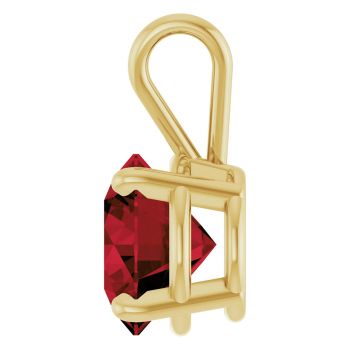 14K Gold 2 Carat Garnet Solitaire Pendant 3