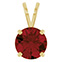 14K Gold 2 Carat Garnet Solitaire Pendant
