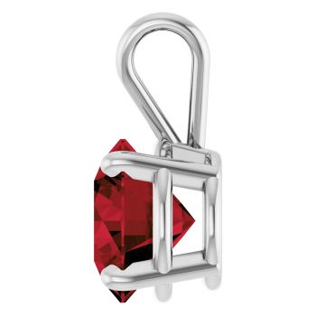 2 Carat Red Garnet Solitaire Pendant in 14K White Gold 3