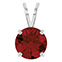 2 Carat Red Garnet Solitaire Pendant in 14K White Gold