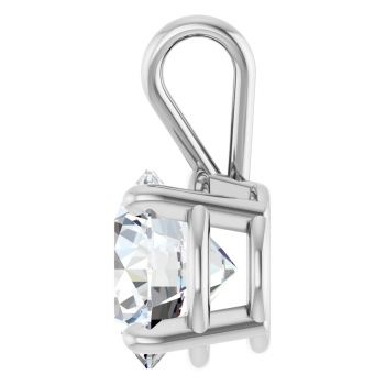 14K White Gold 2 Carat Lab-Grown Diamond Solitaire Pendant 3