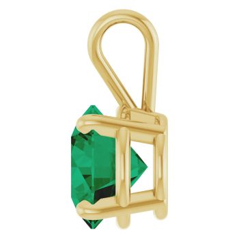 2 Carat Lab-Grown Emerald Solitaire Pendant in 14K Gold 3