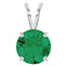 14K White Gold 2 Carat Lab-Grown Emerald Solitaire Pendant