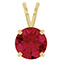14K Gold 2 Carat Lab-Grown Ruby Solitaire Pendant