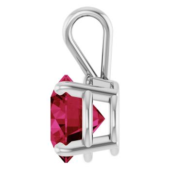 2 Carat Lab-Grown Ruby Solitaire Pendant in 14K White Gold 3