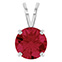 2 Carat Lab-Grown Ruby Solitaire Pendant in 14K White Gold