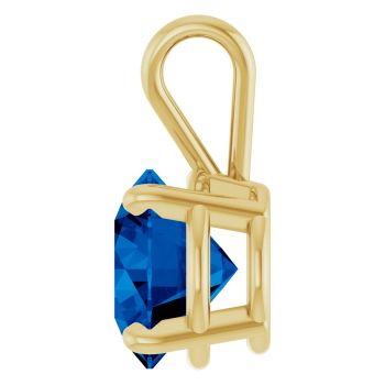 2 Carat Lab-Grown Sapphire Solitaire Pendant in 14K Gold 3