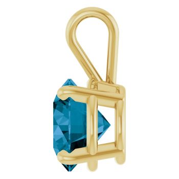 2 Carat London Blue Topaz Solitaire Pendant in 14K Gold 3