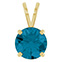 2 Carat London Blue Topaz Solitaire Pendant in 14K Gold