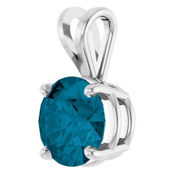 2 Carat London Blue Topaz Solitaire Pendant in Platinum 2