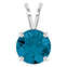 14K White Gold 2 Carat London Blue Topaz Solitaire Pendant