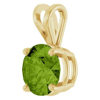 2 Carat Peridot Basket Solitaire Pendant in 14K Gold 2