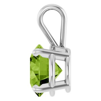 14K White Gold 2 Carat Peridot Solitaire Pendant 3