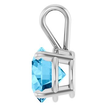 Platinum 2 Carat Swiss Blue Topaz Solitaire Pendant 3
