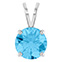 2 Carat Swiss Blue Topaz Solitaire Pendant in 14K White Gold