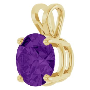 3 Carat Amethyst Basket Solitaire Pendant in 14K Gold 2