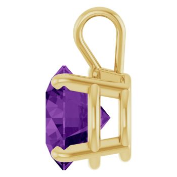3 Carat Amethyst Basket Solitaire Pendant in 14K Gold 3