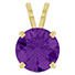 3 Carat Amethyst Basket Solitaire Pendant in 14K Gold