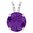 14K White Gold 3 Carat Amethyst Solitaire Pendant