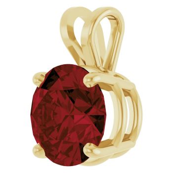 3 Carat Garnet Solitaire Pendant in 14K Gold 2