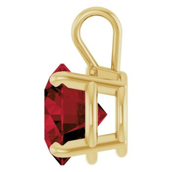 3 Carat Garnet Solitaire Pendant in 14K Gold 3