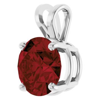 3 Carat Red Garnet Solitaire Pendant in Platinum 2