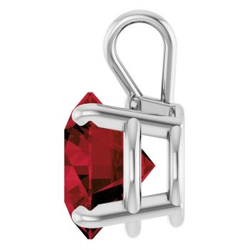 3 Carat Red Garnet Solitaire Pendant in Platinum 3